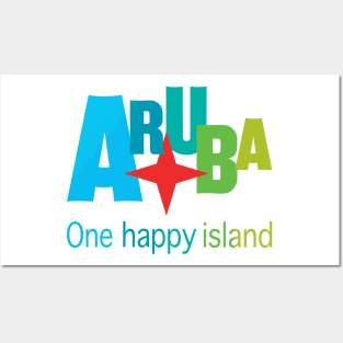 Aruba One Happy Island - all in colors. Posters and Art